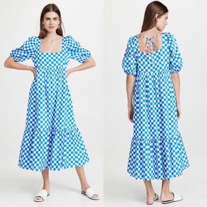 En Saison Size Small Short Sleeve Checkered Print Maxi Dress
